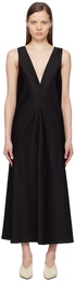LESET Black Barb Midi Dress