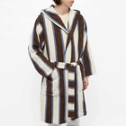 Tekla Fabrics Terry Stripe Bathrobe in Cocoa White