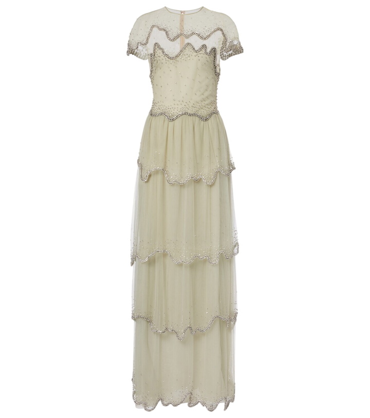 Photo: Costarellos Zaria embellished tiered tulle gown