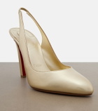 Christian Louboutin Fannylove metallic leather slingback pumps