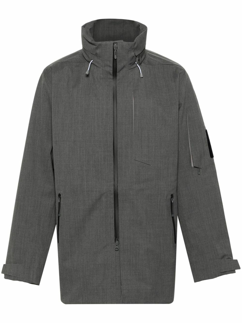 Descente ALLTERRAIN Grey Concealed-Hood Lightweight Jacket