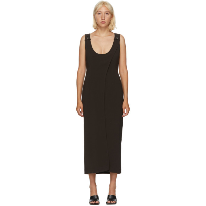 Photo: Situationist Brown Asymmetric Slip Dress