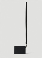 Prada - Logo Plaque Lanyard Card Holder in Black