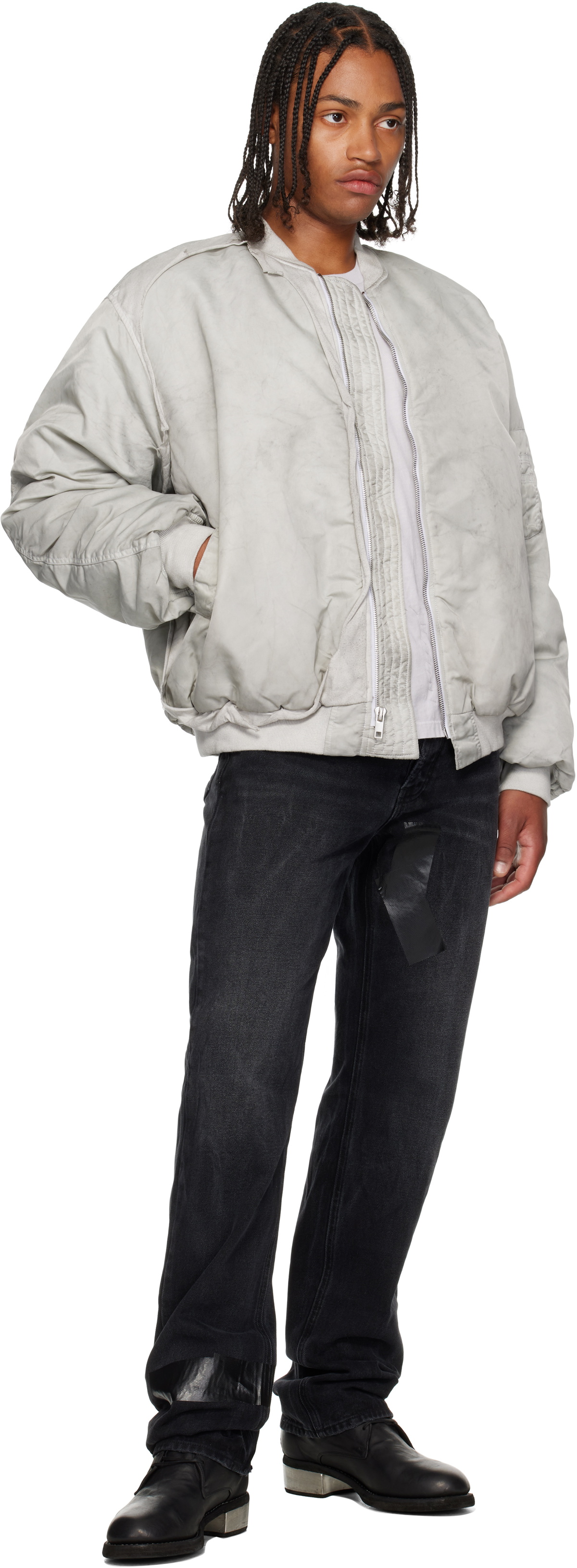 ALEXANDER DIGENOVA Gray Cutout Bomber Jacket