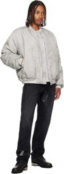 ALEXANDER DIGENOVA Gray Cutout Bomber Jacket