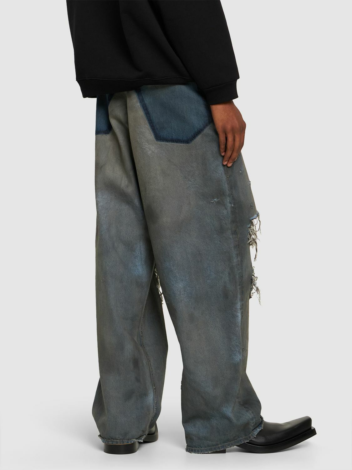 BALENCIAGA - Distressed Baggy Cotton Jeans Balenciaga BALENCIAGA - Distressed Baggy Cotton Jeans Balenciaga