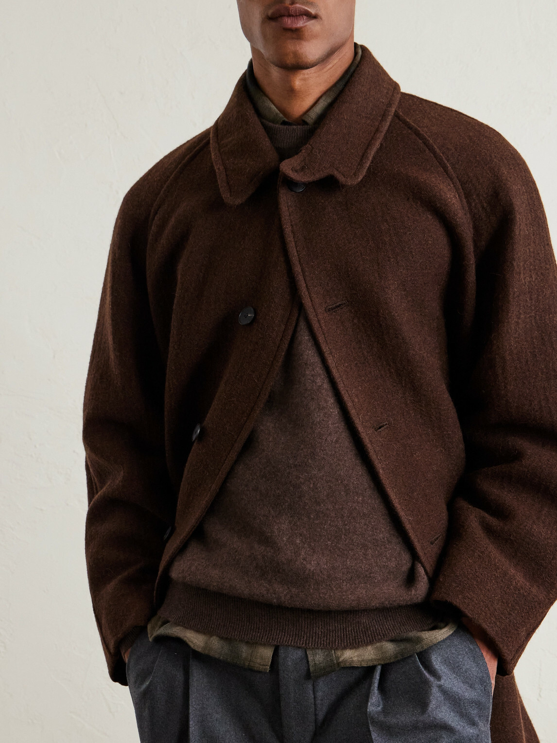 Kaptain Sunshine - Brushed-Cashmere Sweater - Brown