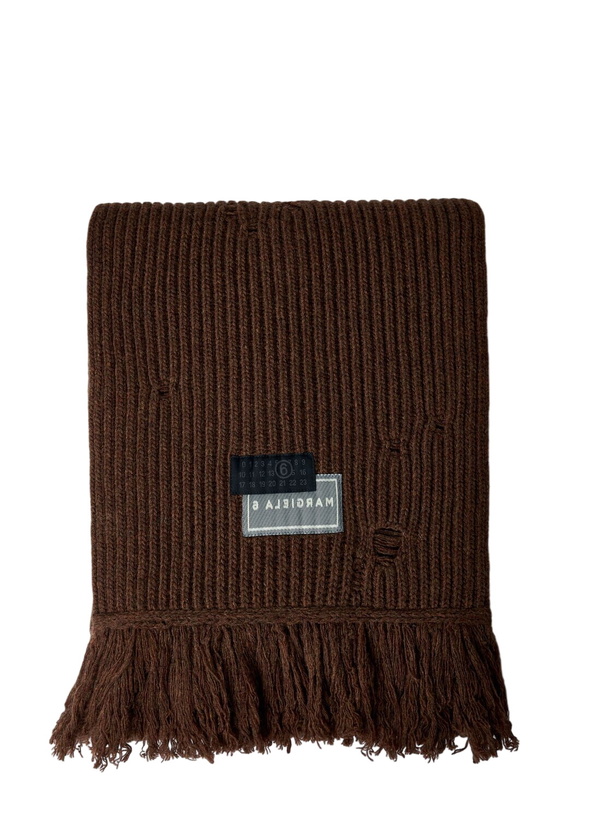 Photo: MM6 Maison Margiela Distressed Wool-Blend Scarf