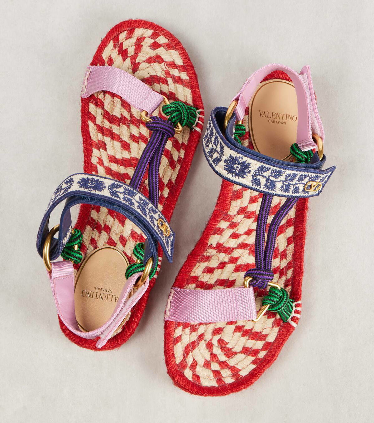 【VALENTINO GARAVANI】 Crochet Sandals サンダル Valentino Garavani VLogo Crochet Flat Slide Sandals | Neiman
