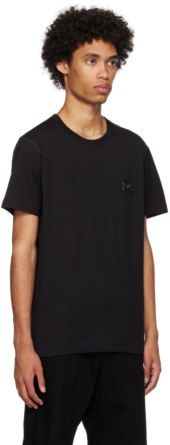Dolce & Gabbana Black Plaque T-Shirt Dolce & Gabbana