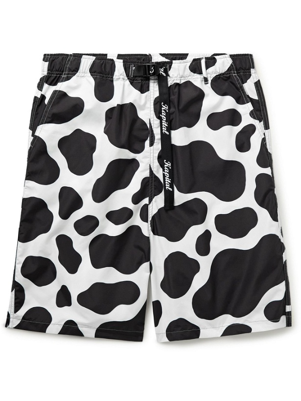 Photo: KAPITAL - Wide-Leg Cow-Print Poplin Shorts - White
