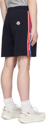 Moncler Navy Stripe Shorts