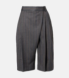 Ganni Pinstripe wrap shorts