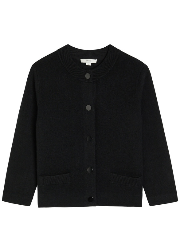 Photo: Vince Shrunken Snap Wool-blend Cardigan Black