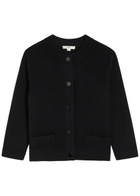Vince Shrunken Snap Wool-blend Cardigan Black