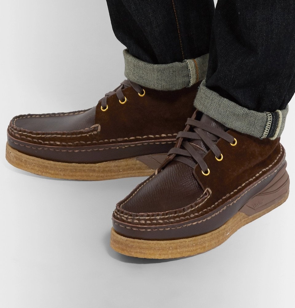 visvim - Canoe Moc II Leather and Suede Boots - Dark brown