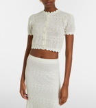 Self-Portrait Pointelle cropped cardigan