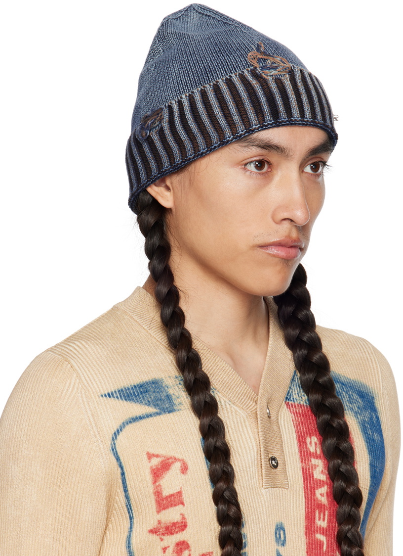 【Diesel】K-Coder-Fully B Ribbed Beanie with D Embroidery Diesel K-Coder-Fully B Ribbed Beanie with D Embroidery Black