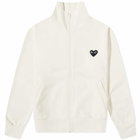 Comme des Garçons Play Men's Black Heart Back Print Track Top in Ivory