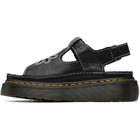 Dr. Martens Black Dunnet Flower Full Grain Leather Sandals