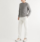 Brunello Cucinelli - Suede-Trimmed Stretch-Knit Sneakers - White