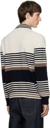 Paul Smith Off-White Stripe Wool Polo Sweater