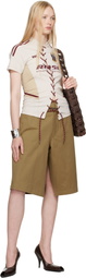Martine Rose Khaki Twisted Skate Shorts