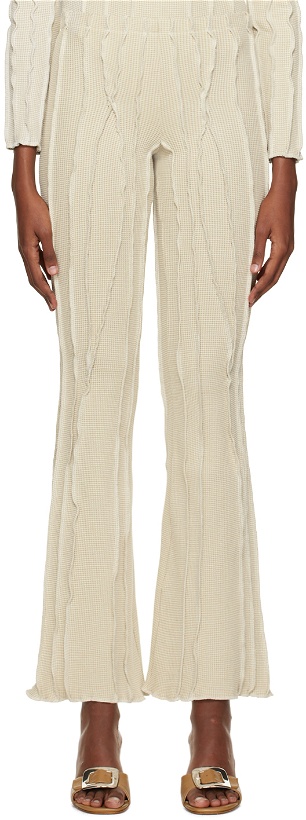 Photo: Helenamanzano Beige 3D Stripe Trousers