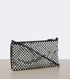 Prada Embellished leather-trimmed crossbody bag
