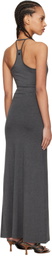 Fax Copy Express Gray Slim-Fitting Maxi Dress