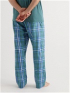 Derek Rose - Ranga Checked Brushed-Cotton Pyjama Trousers - Blue