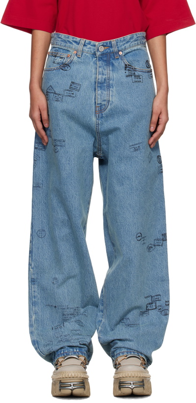 Photo: VETEMENTS Blue Passport Stamps Jeans