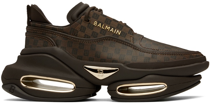 Photo: Balmain Brown B-Bold Sneakers