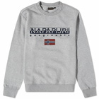 Napapijri Men's Logo Flag Crew Sweat in Grey