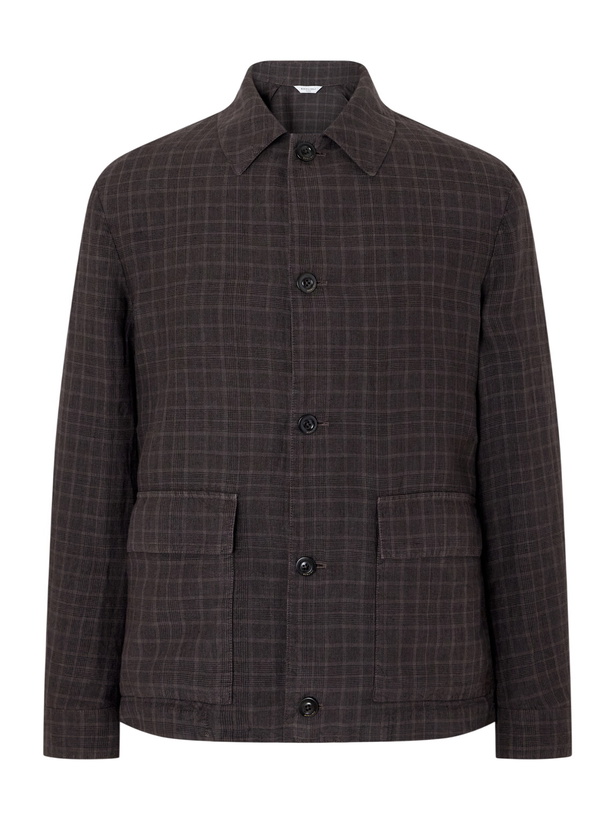 Photo: Boglioli - Checked Linen Overshirt - Brown