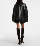 Nour Hammour Barrel leather shorts