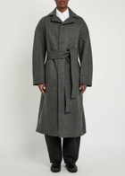 Jacquemus Le Manteau Citta Belted Wool-blend Trench Coat Dark Grey