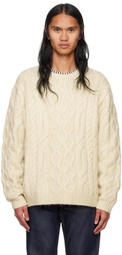 Levi's Off-White Battery Crewneck Sweater