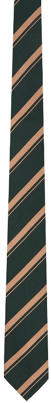 Photo: Dries Van Noten Green Silk Striped Tie