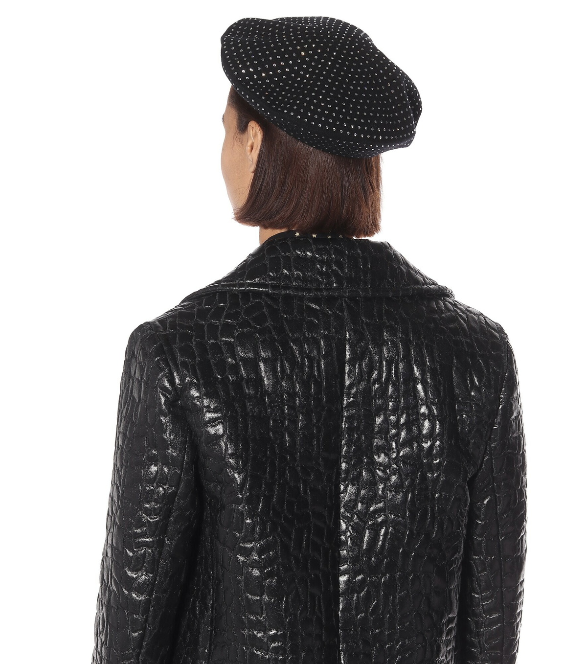 Saint Laurent - Crystal-embellished wool beret