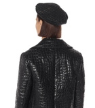 Saint Laurent - Crystal-embellished wool beret