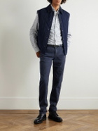 Purdey - Slim-Fit Straight-Leg Cotton-Blend Twill Trousers - Blue