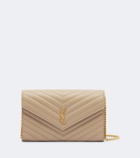 Saint Laurent Cassandre matelassé leather wallet on chain