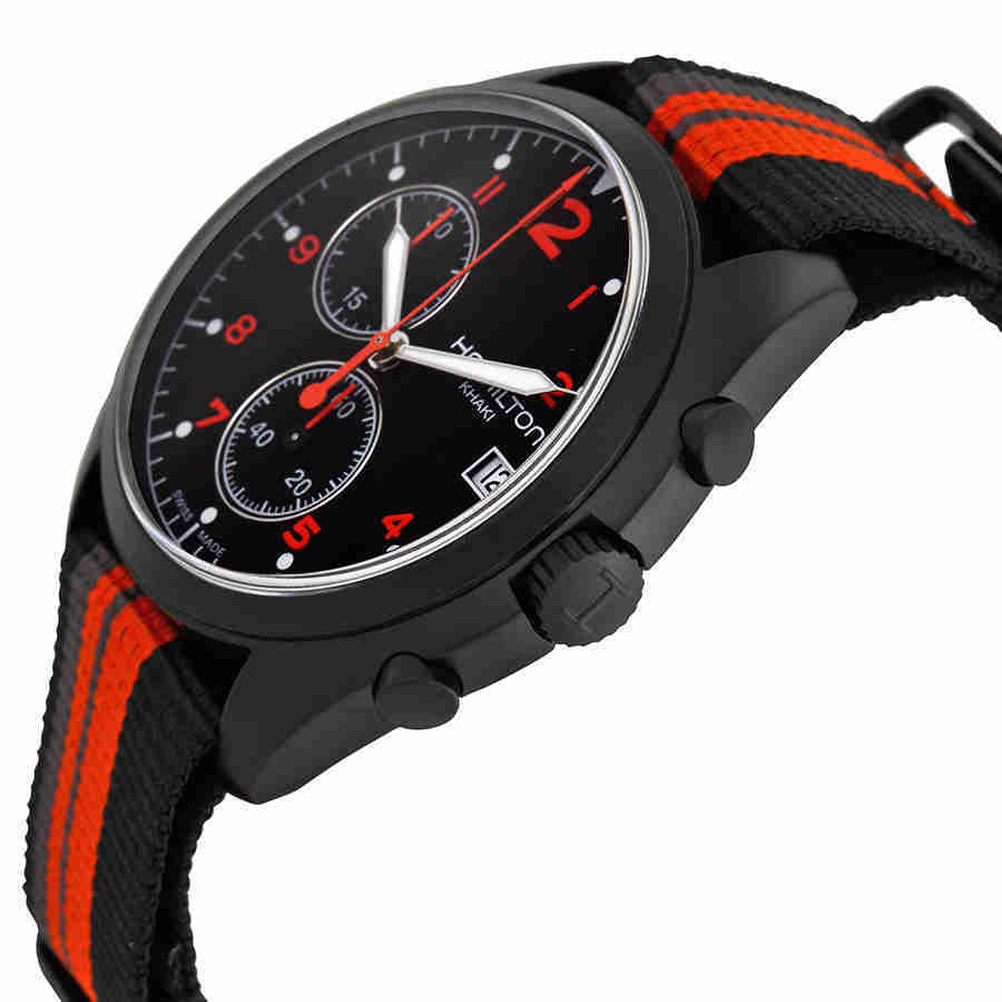 Hamilton Pilot Pioneer Chronograph Black Dial Mens Watch H76582933