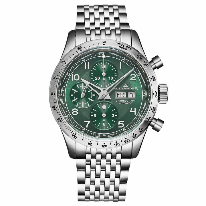 Photo: Alexander Alexander 2 Chronograph Automatic Green Dial Mens Watch A450-03