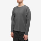 Homme Plissé Issey Miyake Men's Pleated Long Sleeve Top in Bark Grey