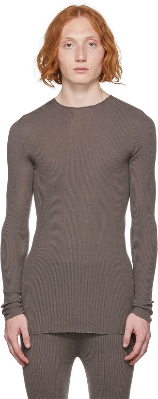 Photo: Rick Owens Brown Ribbed Sweater