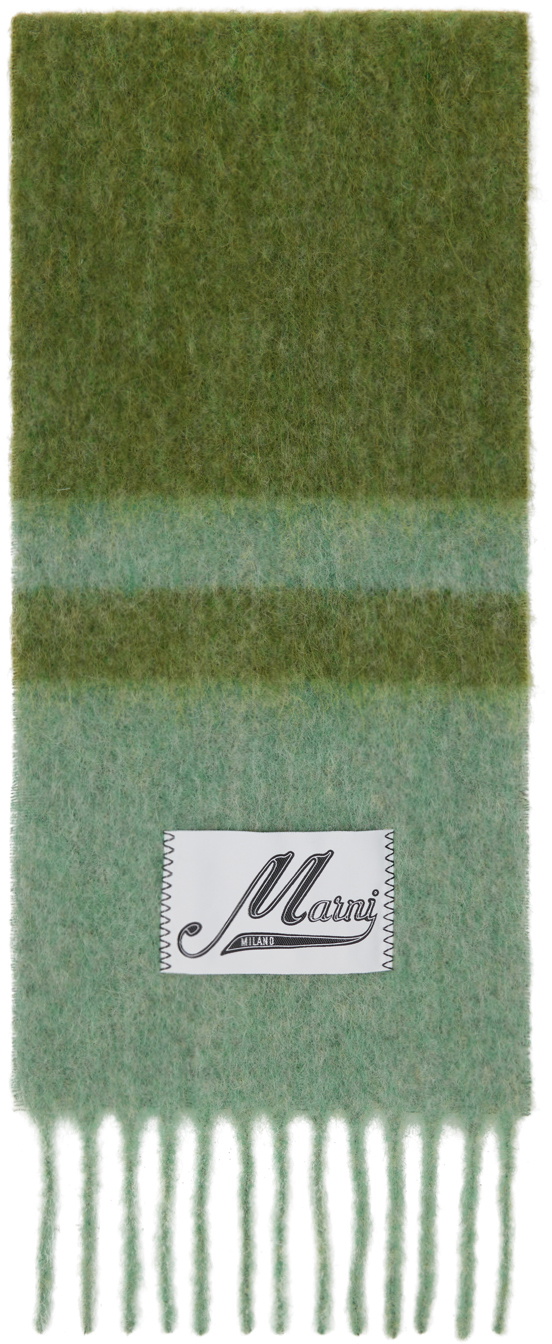Marni Green & Purple Striped Scarf