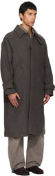 COOR Gray Cashmere-Blend Balmacaan Coat
