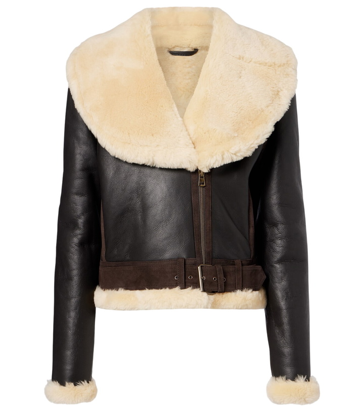 Photo: JW Anderson Shearling-trimmed leather jacket